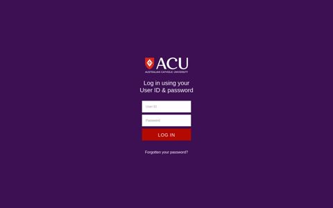 ACU Logo - User Login - ACU (Australian Catholic University)