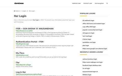 Iter Login ❤️ One Click Access - iLoveLogin