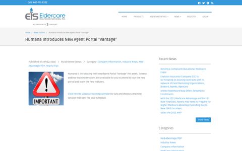 Humana Introduces New Agent Portal "Vantage" - Eldercare ...