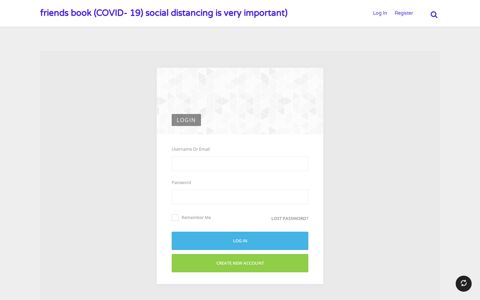 Login – friends book (COVID- 19) social distancing is very ...