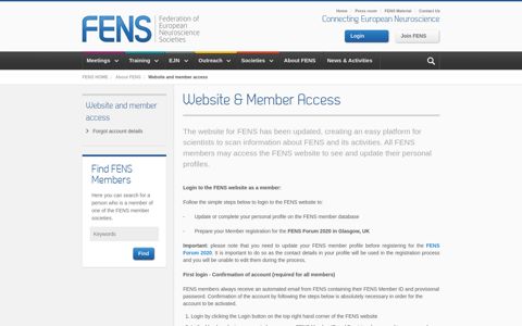 Website & Member Access - Fens