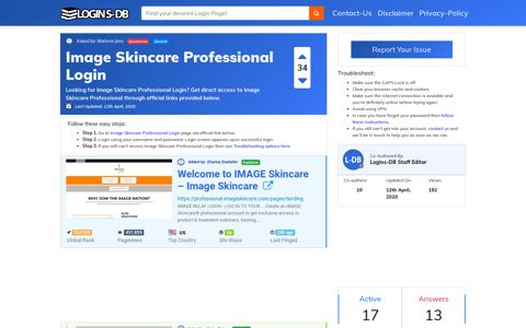 Image Skincare Professional Login - Logins-DB