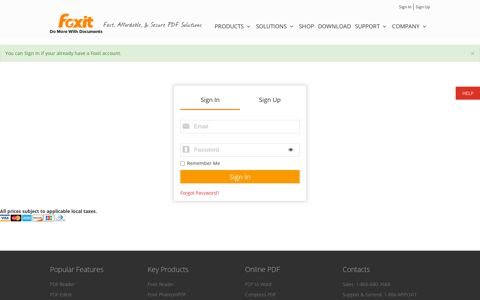 Sign In - Foxit App - Foxit Software
