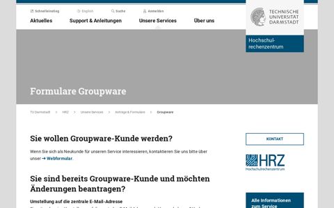 Formulare Groupware - HRZ TU Darmstadt