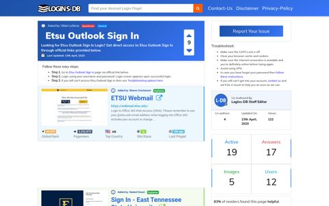Etsu Outlook Sign In - Logins-DB