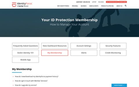Member support - My membership | IdentityForce®
