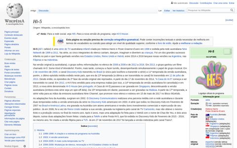 Hi-5 – Wikipédia, a enciclopédia livre