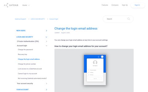 Change the login email address – GateHub Support