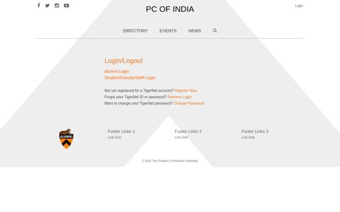 PC of India - Login - Princeton University