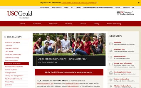 Application Instructions | USC Gould School of Law