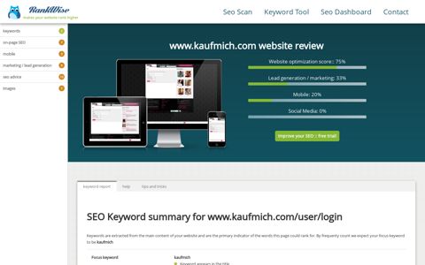 www.kaufmich.com/user/login SEO review - rankwise.net