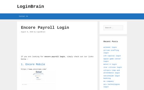 encore payroll login - LoginBrain