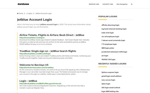 Jetblue Account Login ❤️ One Click Access