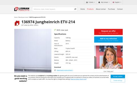 136974 Jungheinrich ETV-214 - Products - Lisman Forklifts
