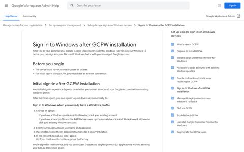 Sign in to Windows after GCPW installation - Google Support