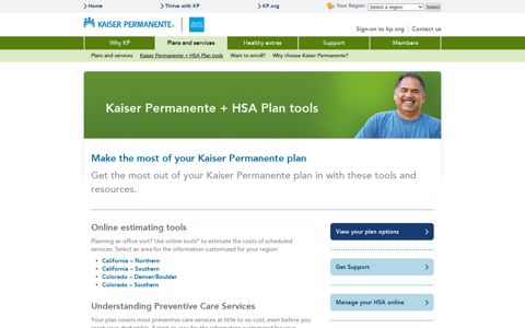Kaiser Permanente® | Kaiser Permanente + HSA Plan tools ...