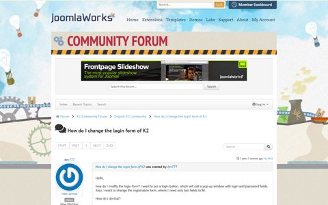 How do I change the login form of K2 - Community Forum ...