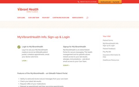 MyVibrantHealth Info, Sign-up & Login - Vibrant Health Family ...