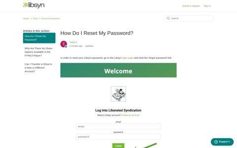 How Do I Reset My Password? – Libsyn