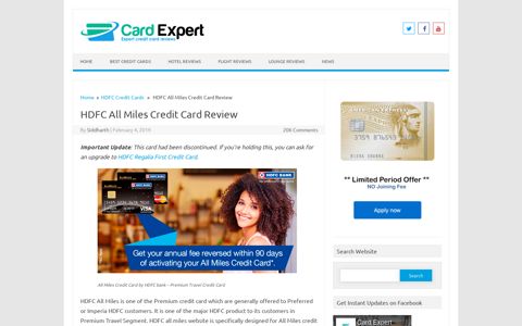 HDFC All Miles Credit Card Review – CardExpert