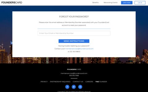 forgot your password? - FoundersCard