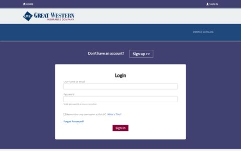 Sign In | Great Western Insurance Company - WebCE
