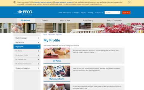 My Profile | PECO - An Exelon Company