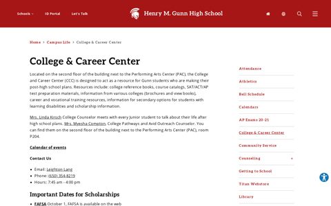 College & Career Center - Gunn High School
