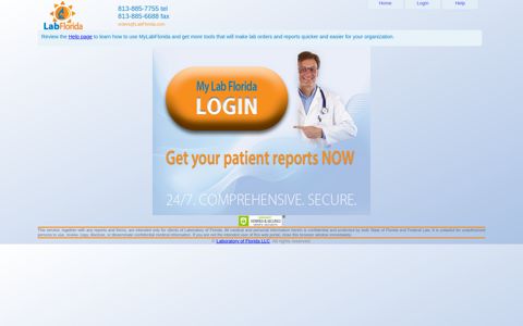 My LabFlorida Results & Orders Web Portal
