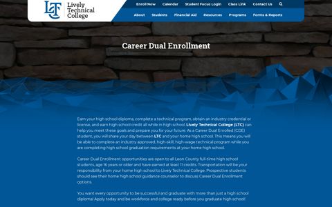 Career Dual Enrollment - Lively Technical College