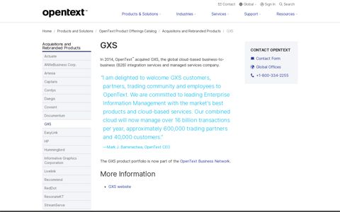 GXS is now OpenText | OpenText