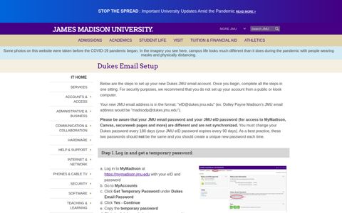 Dukes Email Setup - James Madison University