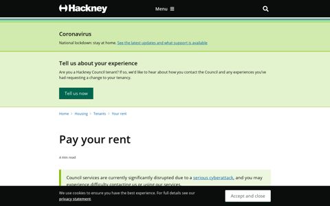 Pay your rent | Hackney Council