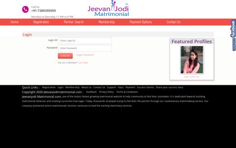 Login - Jeevanjodimatrimonial | Matrimonial Portal in India ...