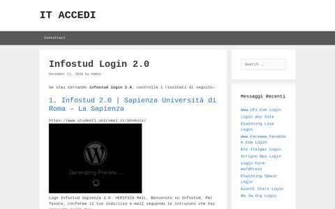 Infostud Login 2.0 - ItAccedi