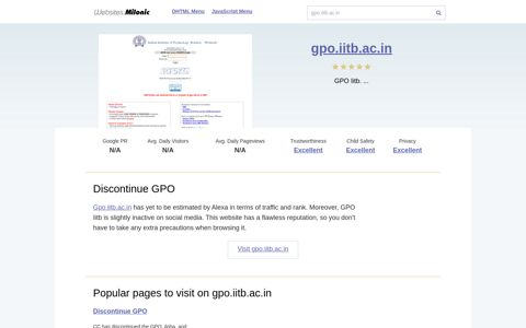 Gpo.iitb.ac.in website. Discontinue GPO.