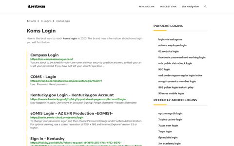 Koms Login ❤️ One Click Access - iLoveLogin