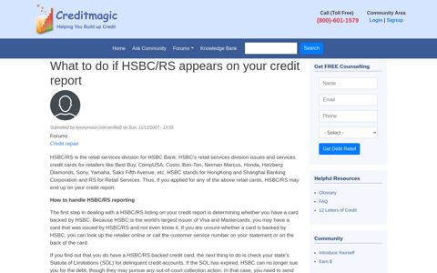 What to do if HSBC/RS appears on your credit report | Credit ...