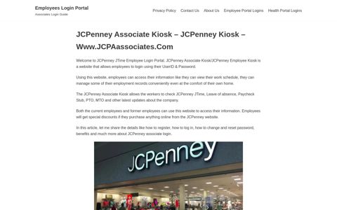 JCPenney Associate Kiosk - Employees Login Portal