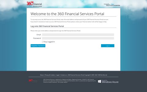 360 Financial Services Portal : Please sign in
