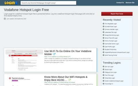 Vodafone Hotspot Login Free - Loginii.com