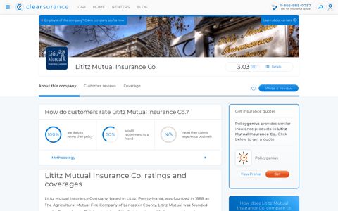 Lititz Mutual Insurance Co. Customer Ratings | Clearsurance