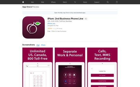 ‎iPlum: 2nd Business Phone Line on the App Store