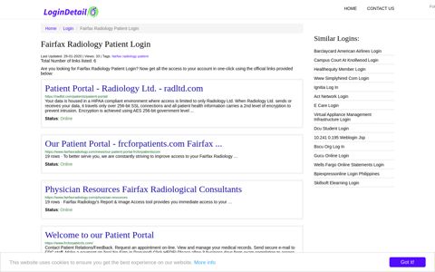 Fairfax Radiology Patient Login Patient Portal - Radiology Ltd ...
