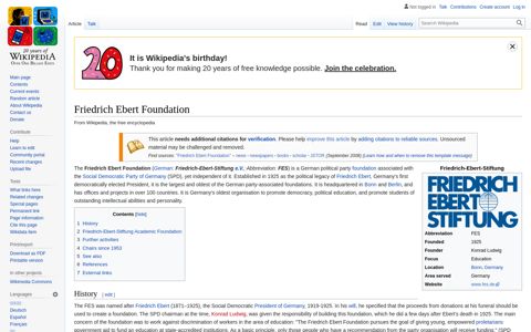 Friedrich Ebert Foundation - Wikipedia