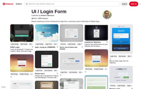 UI / Login Form - Pinterest