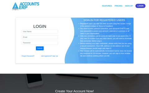 Login to Accounts ERP - Account ERP