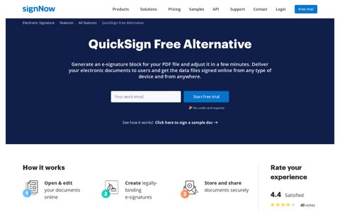 QuickSign Free Alternative | SignNow