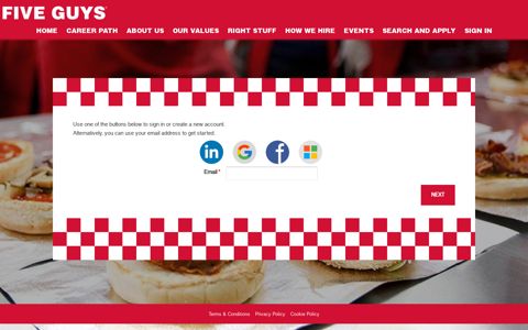 Sign In - Five Guys | Careers