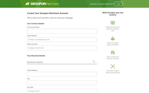 Create Your Groupon Merchant Account